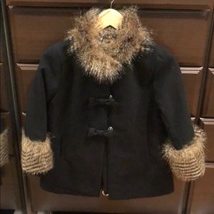 Girls black wool for coat.